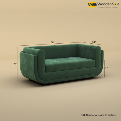 Vedant Two Seater Sofa (Velvet, Forest Green)