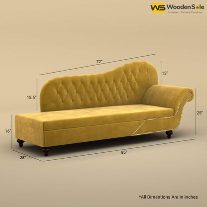 Royal Chaise Lounge (Velvet, Mustard Yellow)