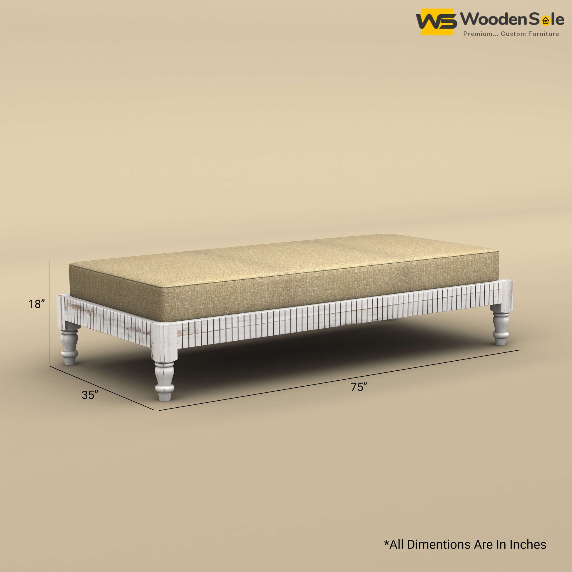 Aya Diwan Settee With Mattress (Distress Finish)