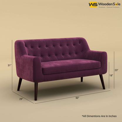 Viraj Loveseat Sofa (Velvet, Dark Purple)