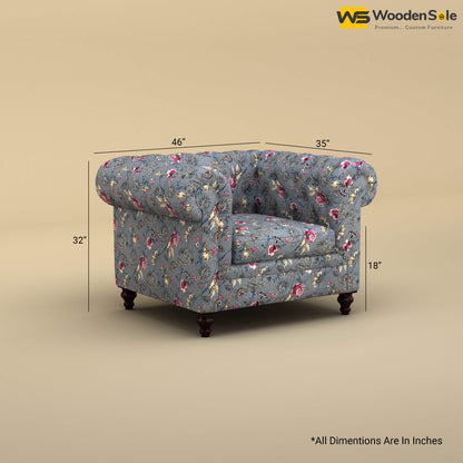 Maharaja Fabric 1 Seater Sofa (Cotton, Floral Printed)
