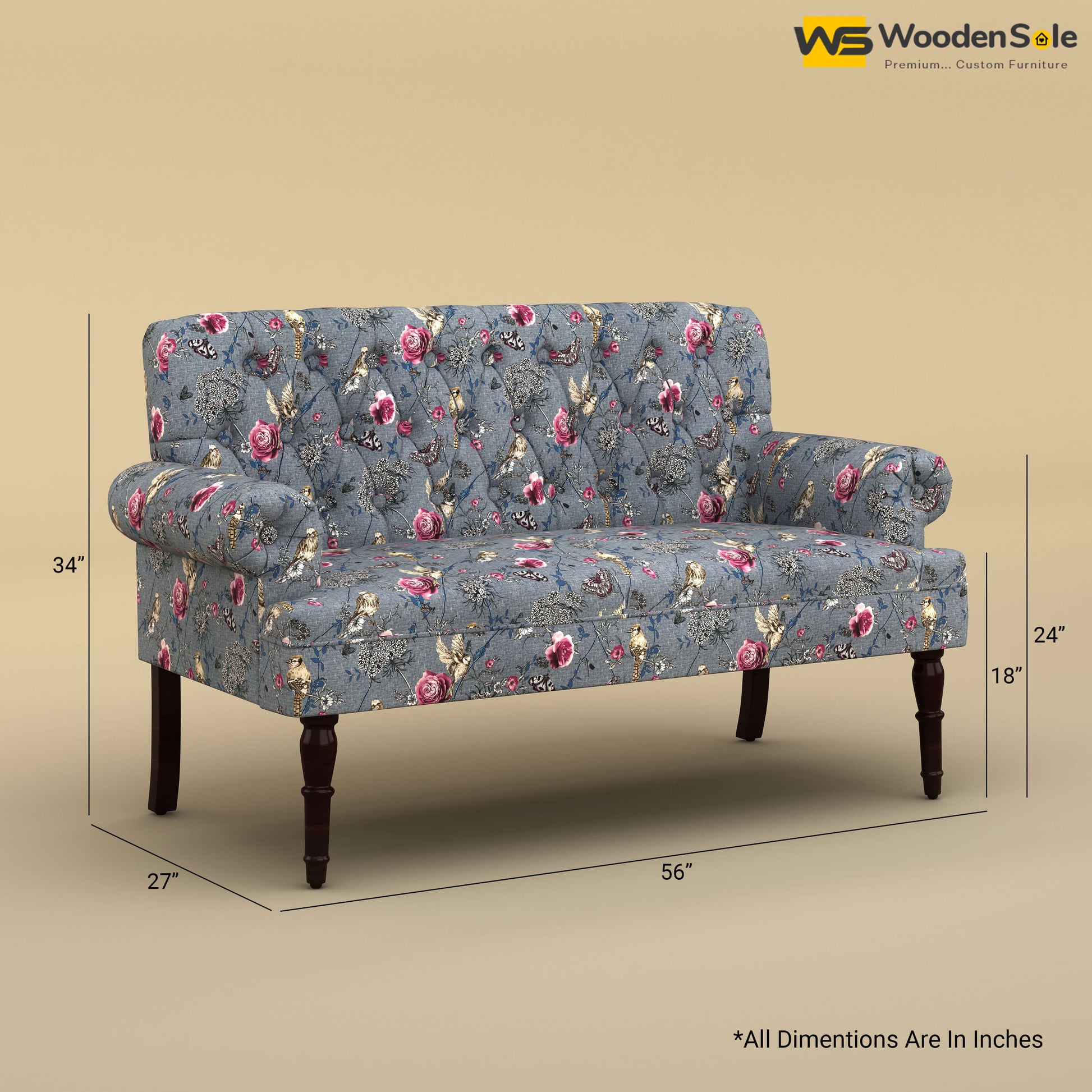 Chetas Love Chair (Cotton, Floral Printed)