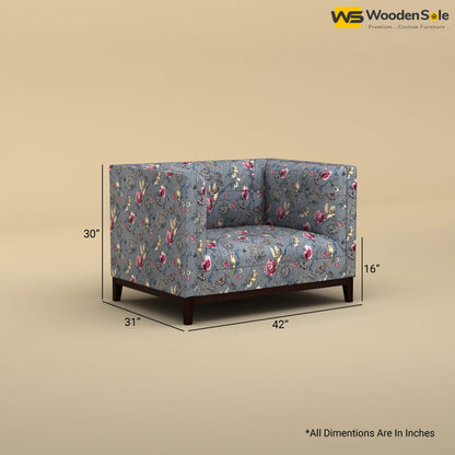 Loren One Seater Fabric Sofa (Cotton, Floral Printed)
