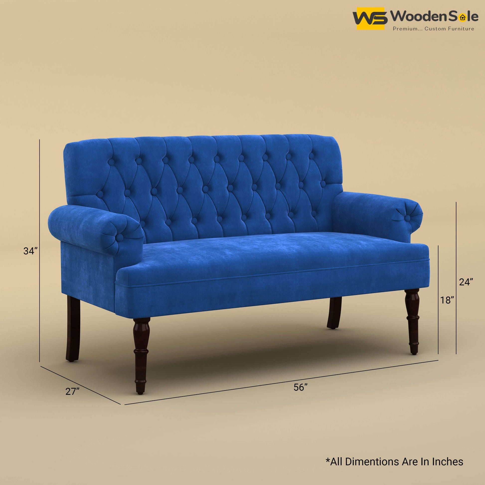 Chetas Love Chair (Velvet, Royal Blue)