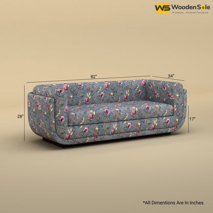 Vedant Three Seater Sofa (Cotton, Floral Printed)