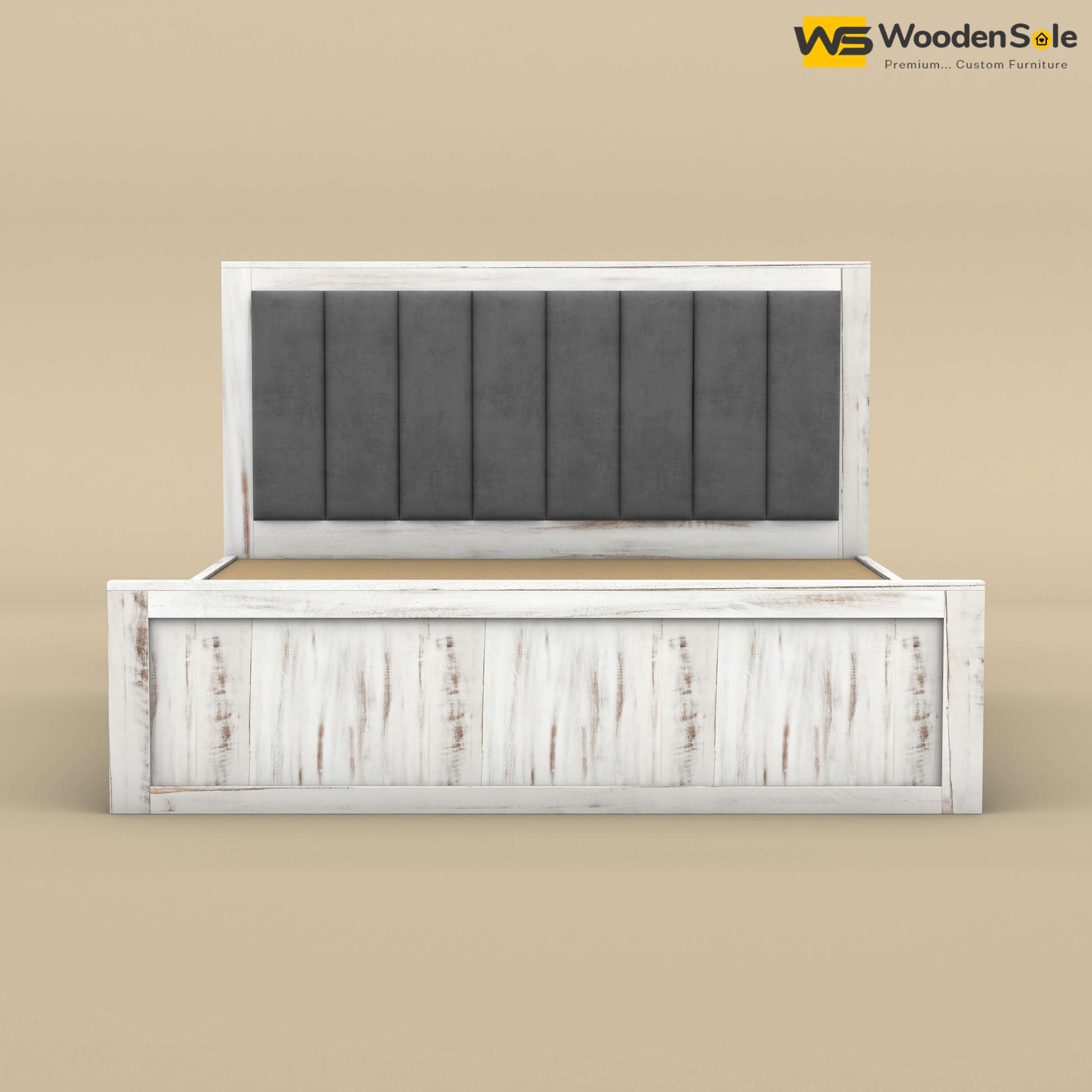 Hamza Hydraulic Storage Bed (King Size, Distress Finish)