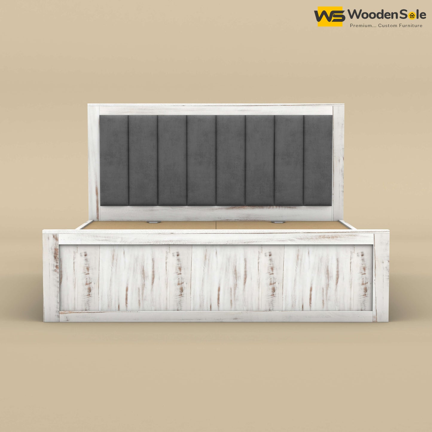 Hamza Without Storage Bed (King Size, Distress Finish)