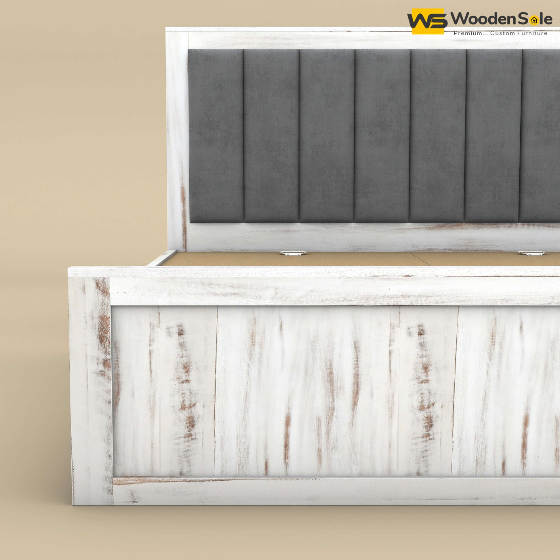 Hamza Drawer Storage Bed (King Size, Distress Finish)