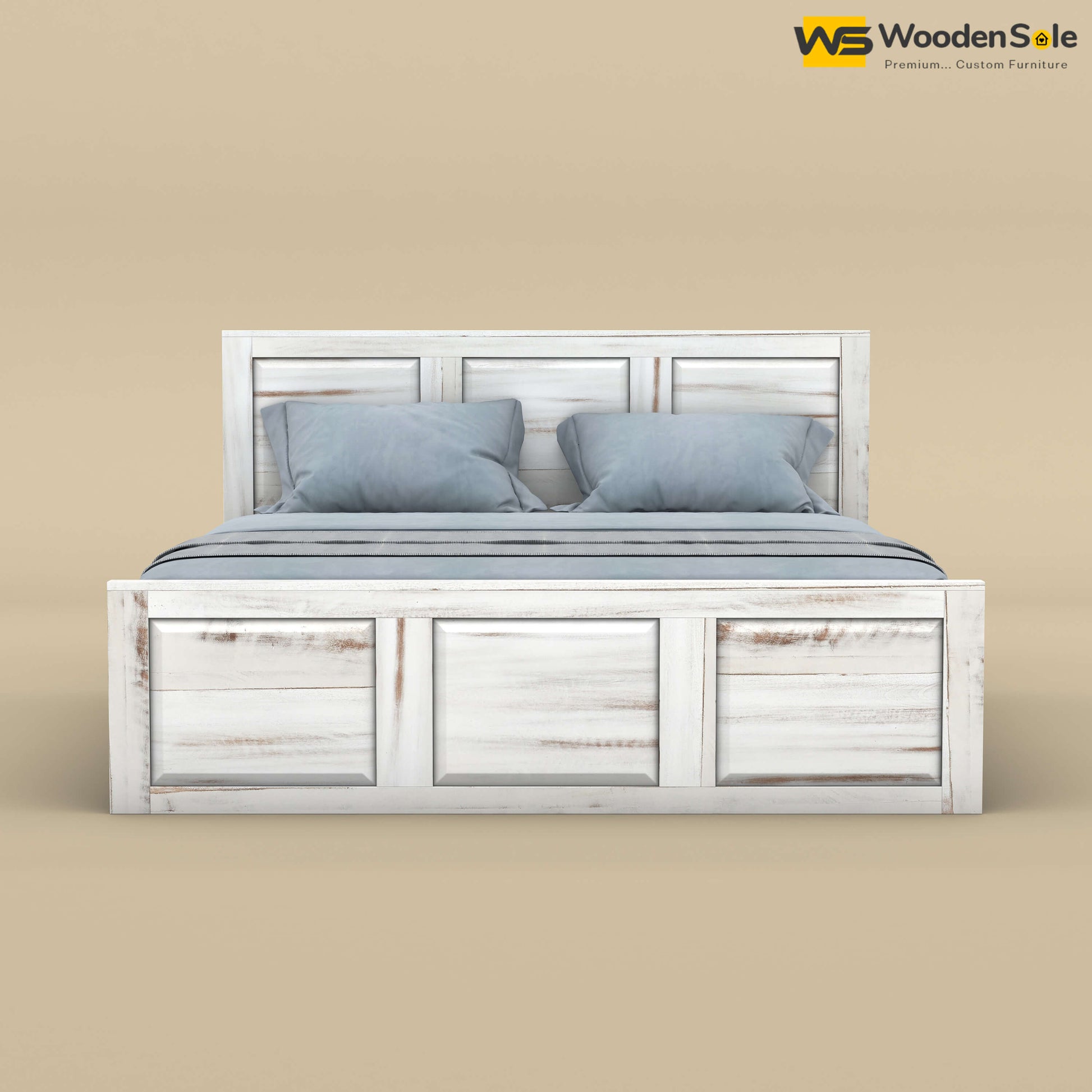 Big Diamond Without Storage Bed (King Size, Distress Finish)