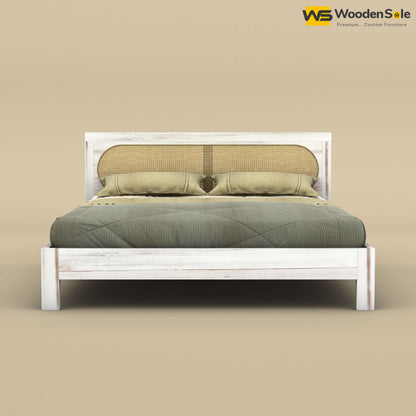 Wooden Sole Caning Bed (King Size, Distress Finish)