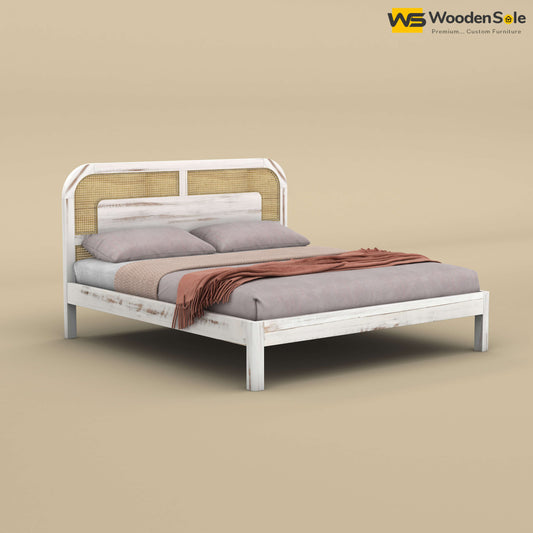 Modern Cane Without Storage Bed (King Size, Distress Finish)