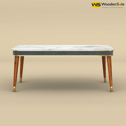Dublin Marble Top 6 Seater Dining Table (Velvet, Charcoal Gray)