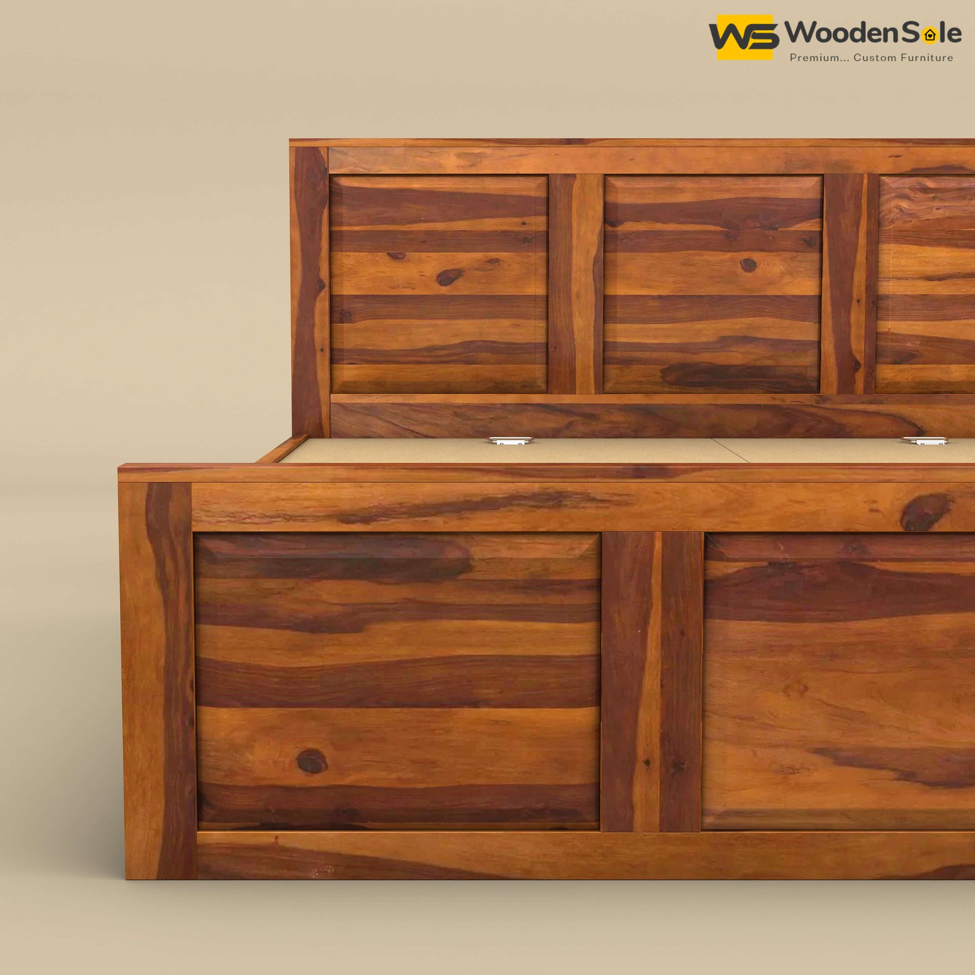 Big Diamond Drawer Storage Bed (King Size, Honey Finish)