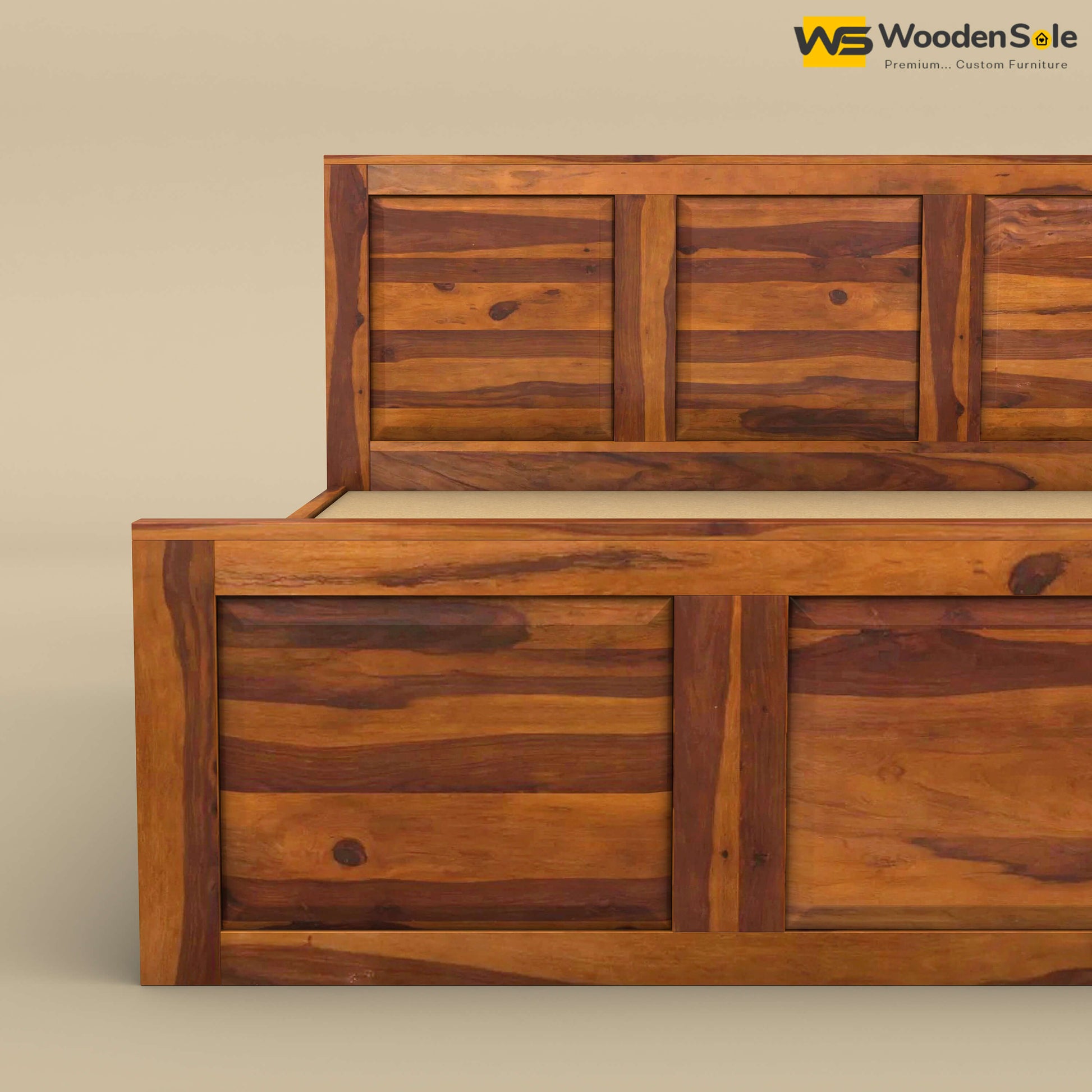 Big Diamond Hydraulic Storage Bed (King Size, Honey Finish)