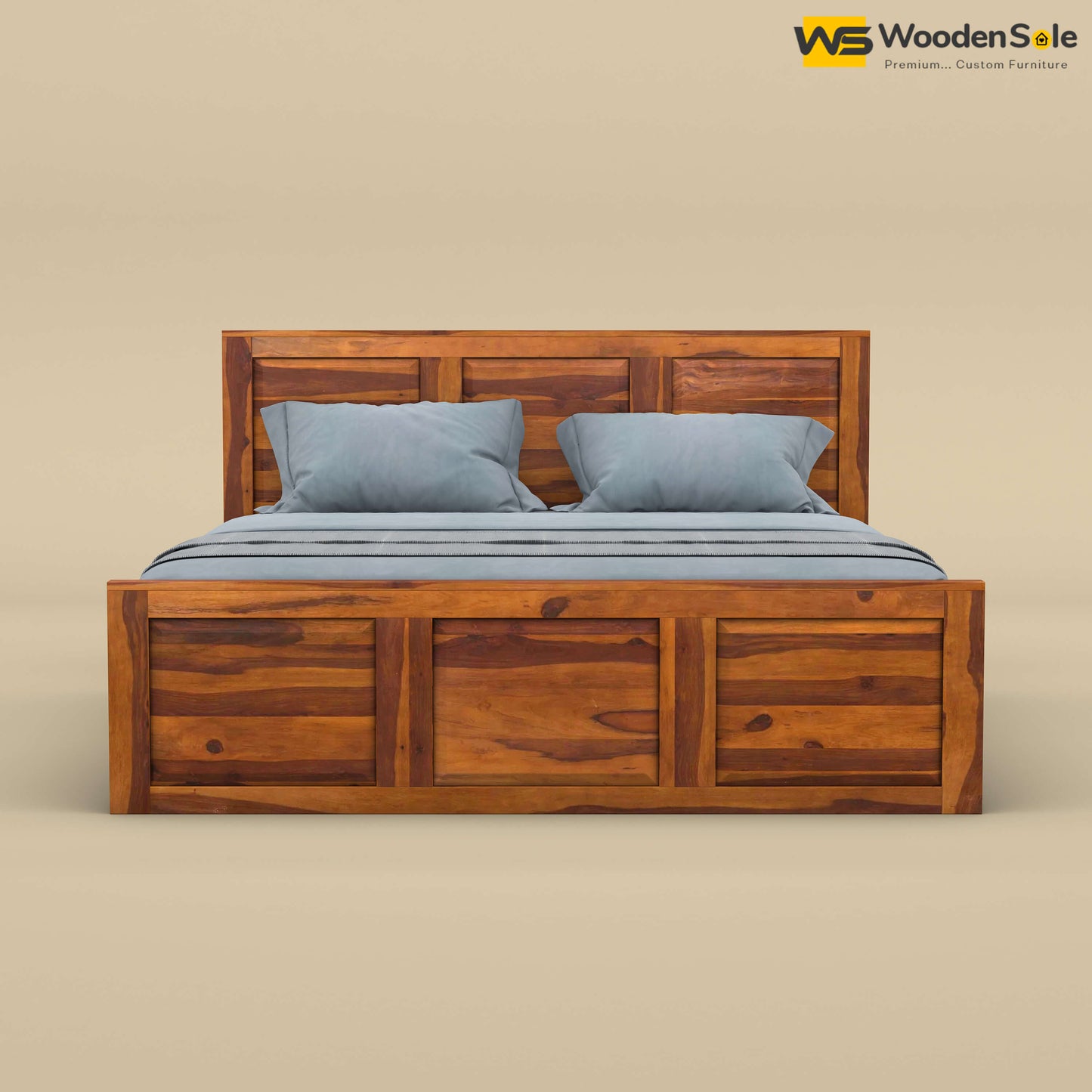 Big Diamond Drawer Storage Bed (King Size, Honey Finish)