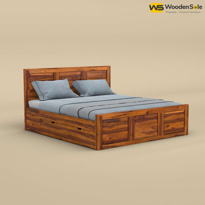 Big Diamond Drawer Storage Bed (King Size, Honey Finish)