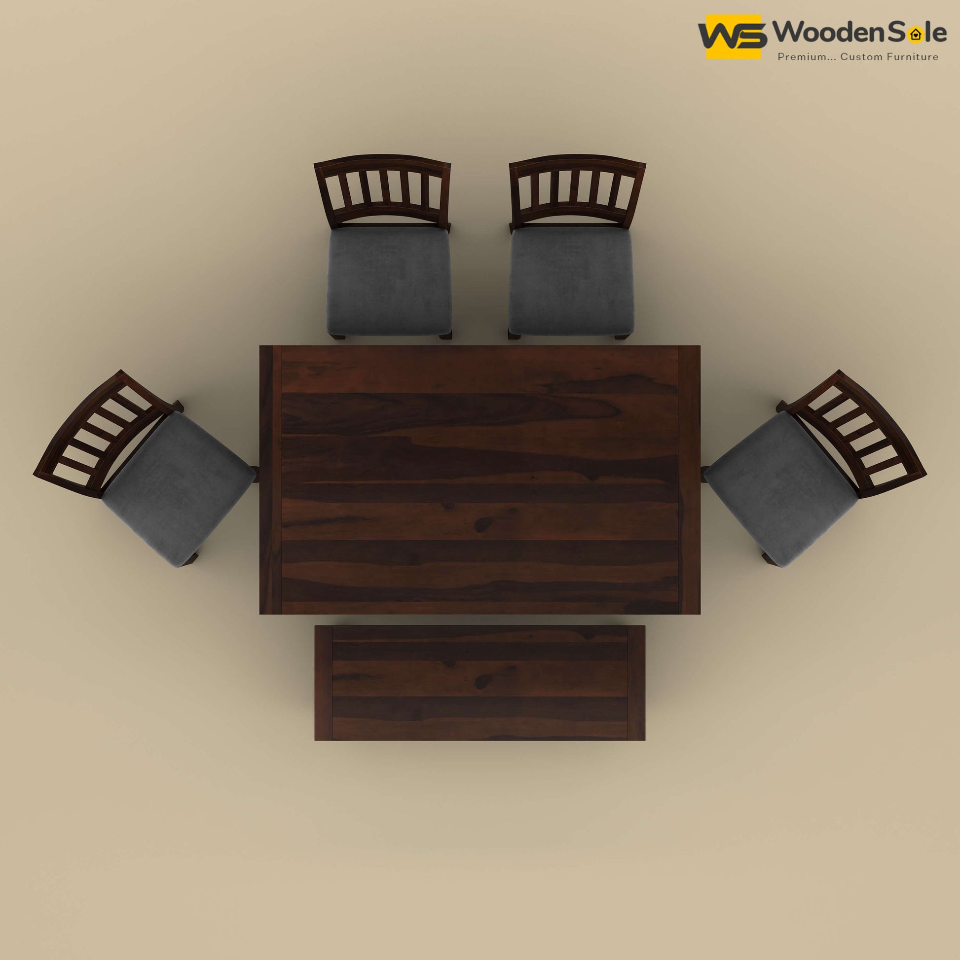 Martha 6 Seater Dining Table Set with Bench (Walnut Finish)Martha 6 Seater Dining Table Set with Bench (Walnut Finish)