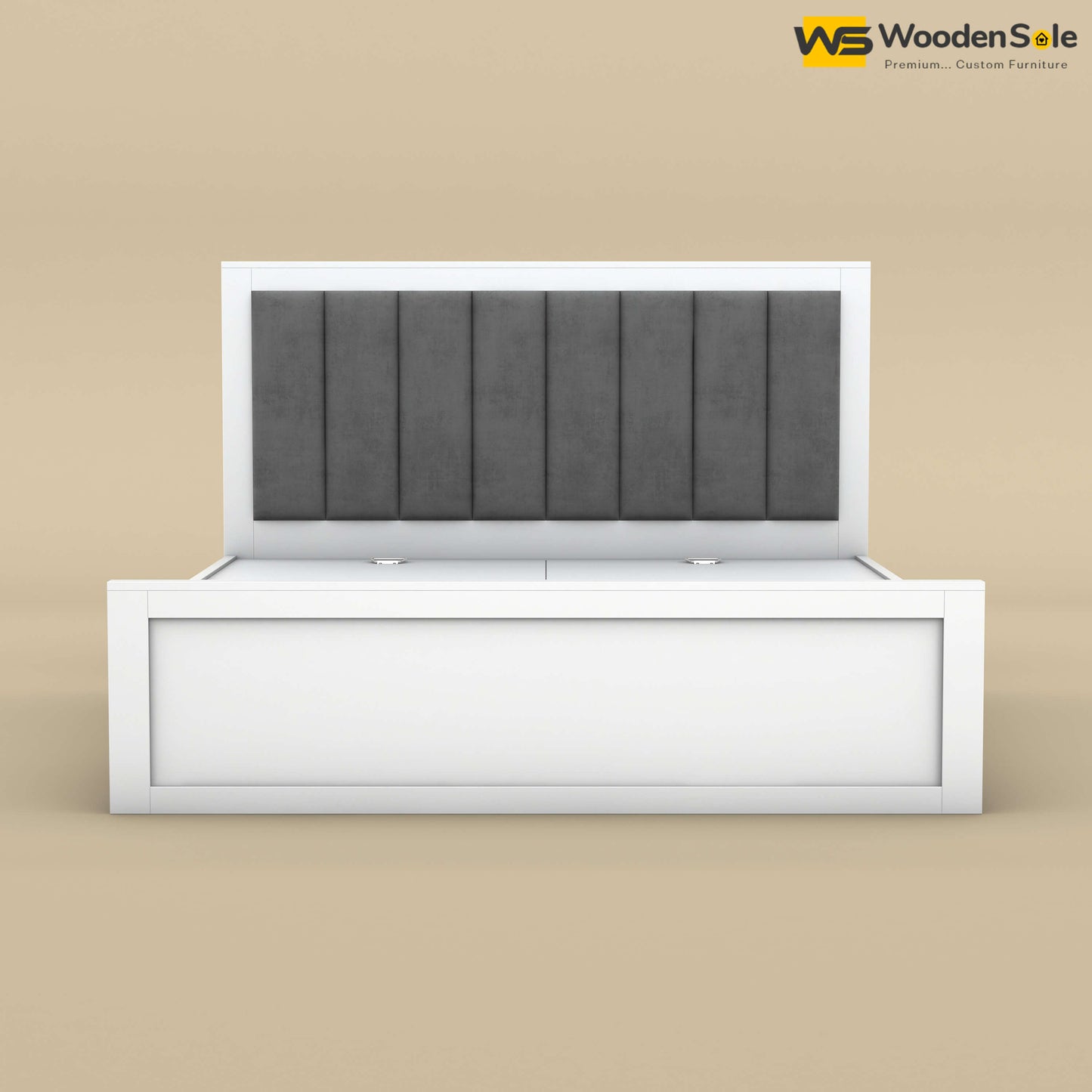 Hamza Drawer Storage Bed (King Size, White Finish)