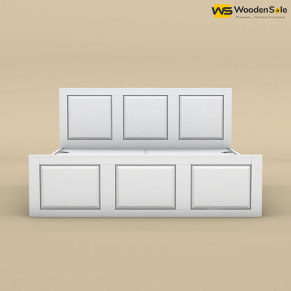 Big Diamond Box Storage Bed (King Size, White Finish)