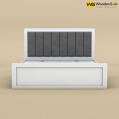 Hamza Without Storage Bed (King Size, White Finish)
