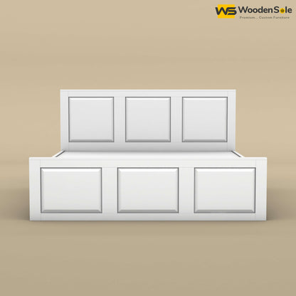 Big Diamond Hydraulic Storage Bed (King Size, White Finish)