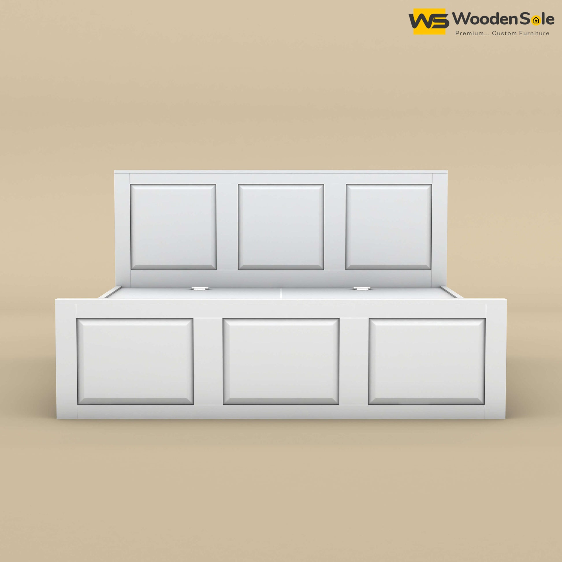 Big Diamond Drawer Storage Bed (King Size, White Finish)