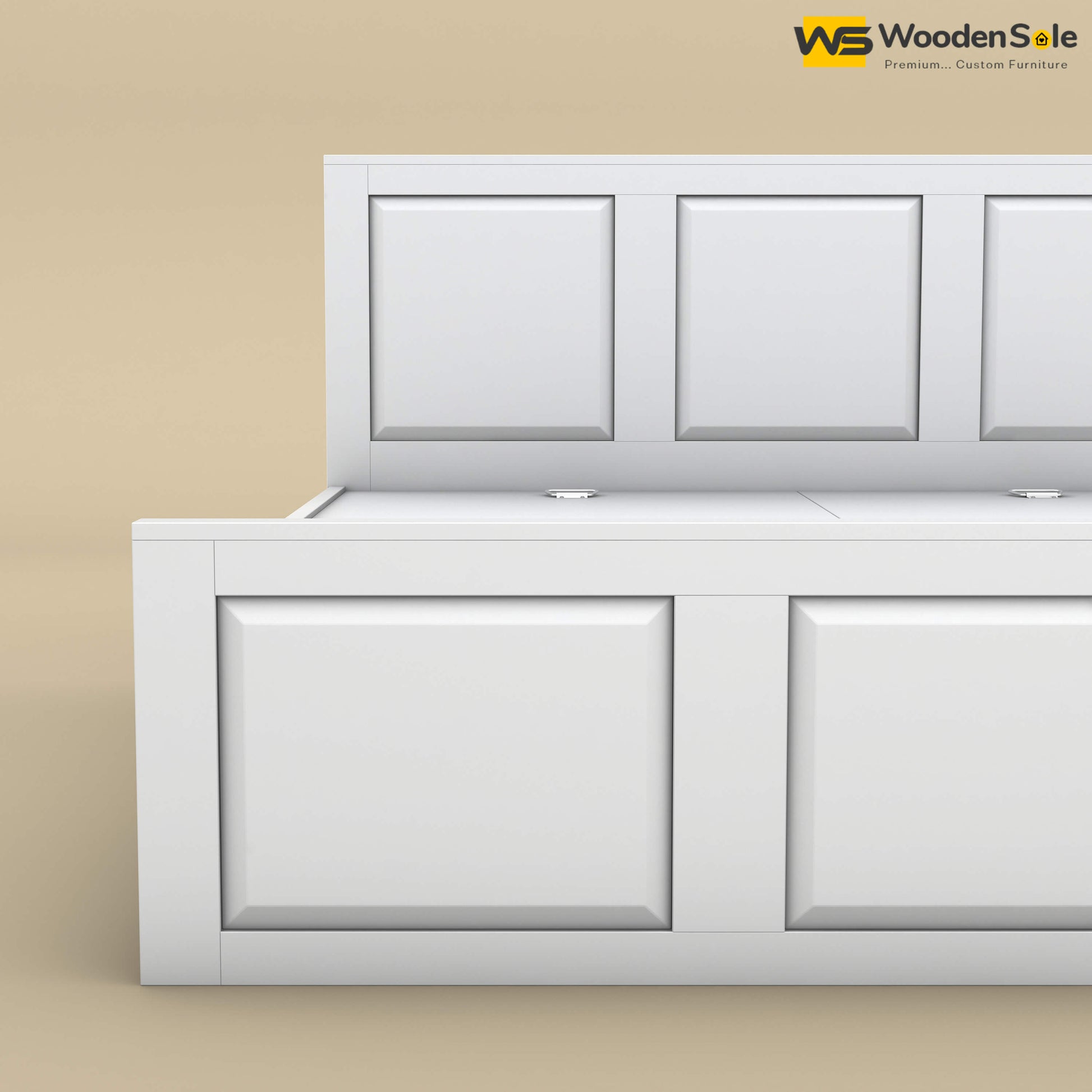 Big Diamond Drawer Storage Bed (King Size, White Finish)