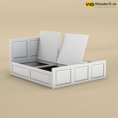 Big Diamond Box Storage Bed (King Size, White Finish)