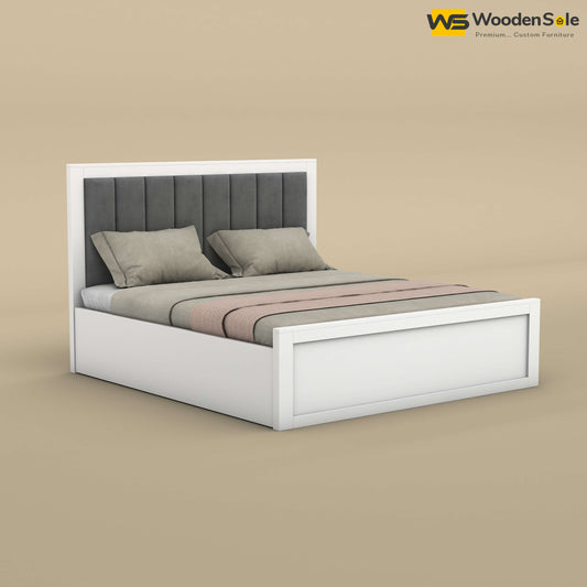 Hamza Hydraulic Storage Bed (King Size, White Finish)