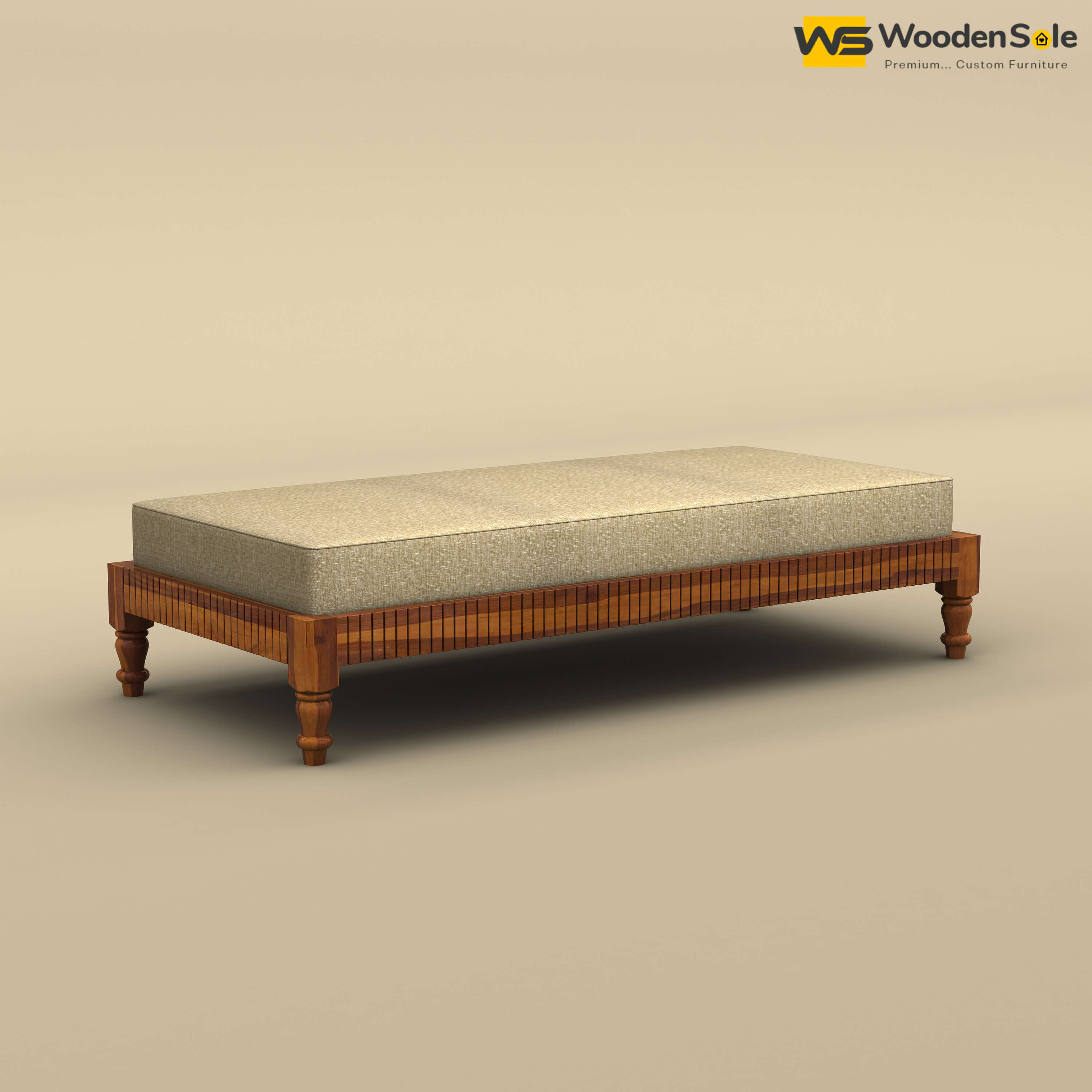 Aya Diwan Settee With Mattress (Honey Finish)