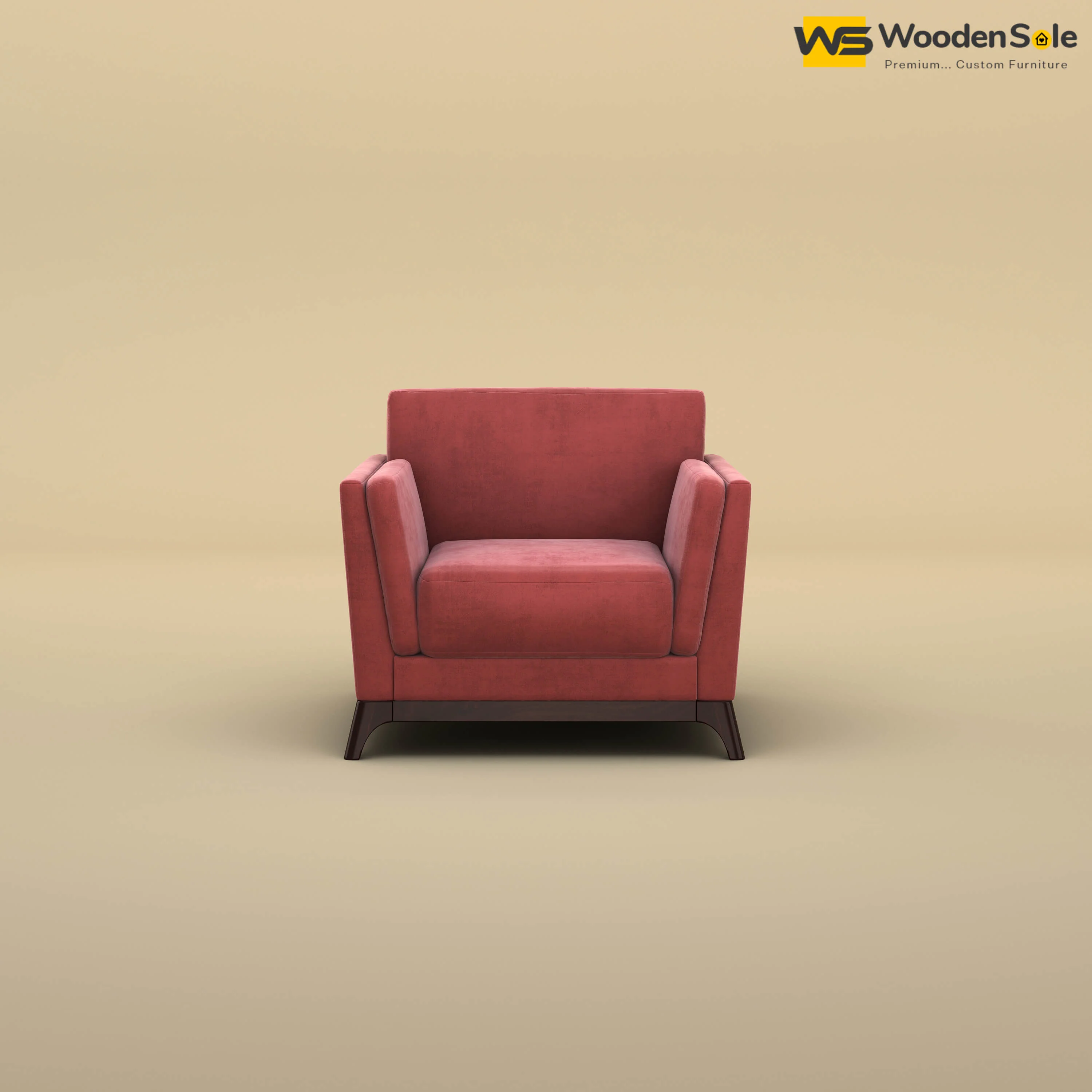 Bruno 1 Seater Sofa (Velvet, Pink)