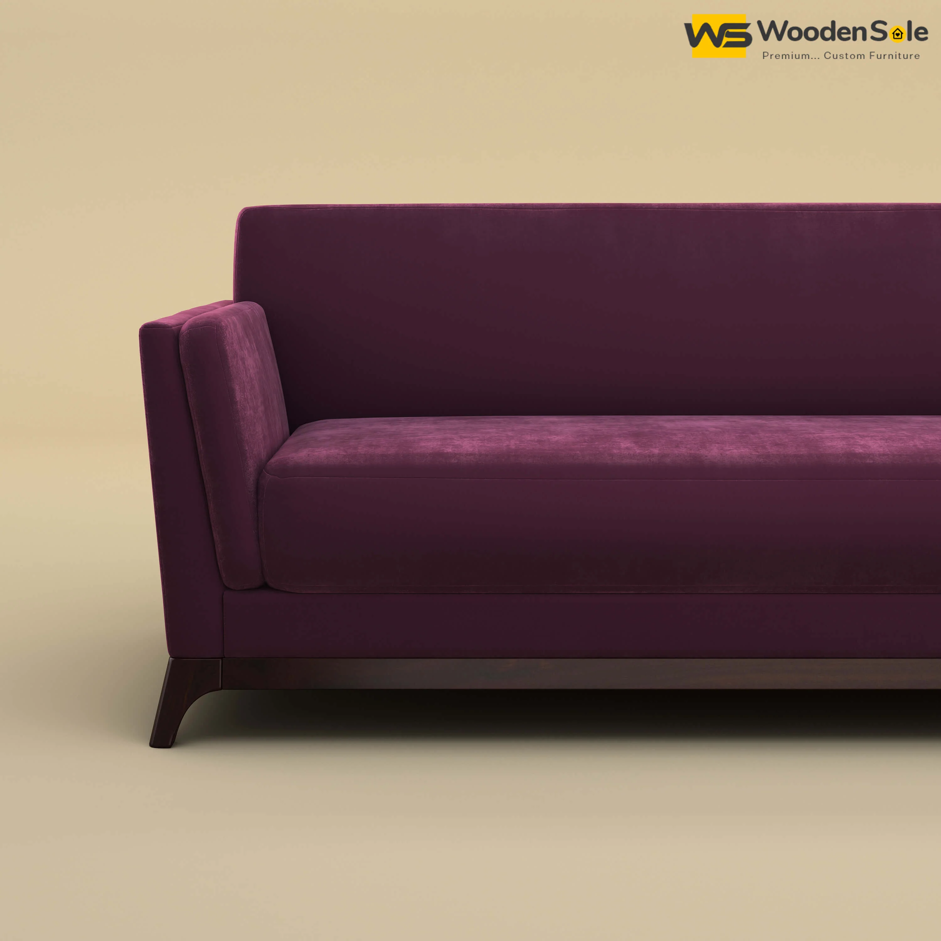 Bruno 3 Seater Sofa (Velvet, Dark Purple)