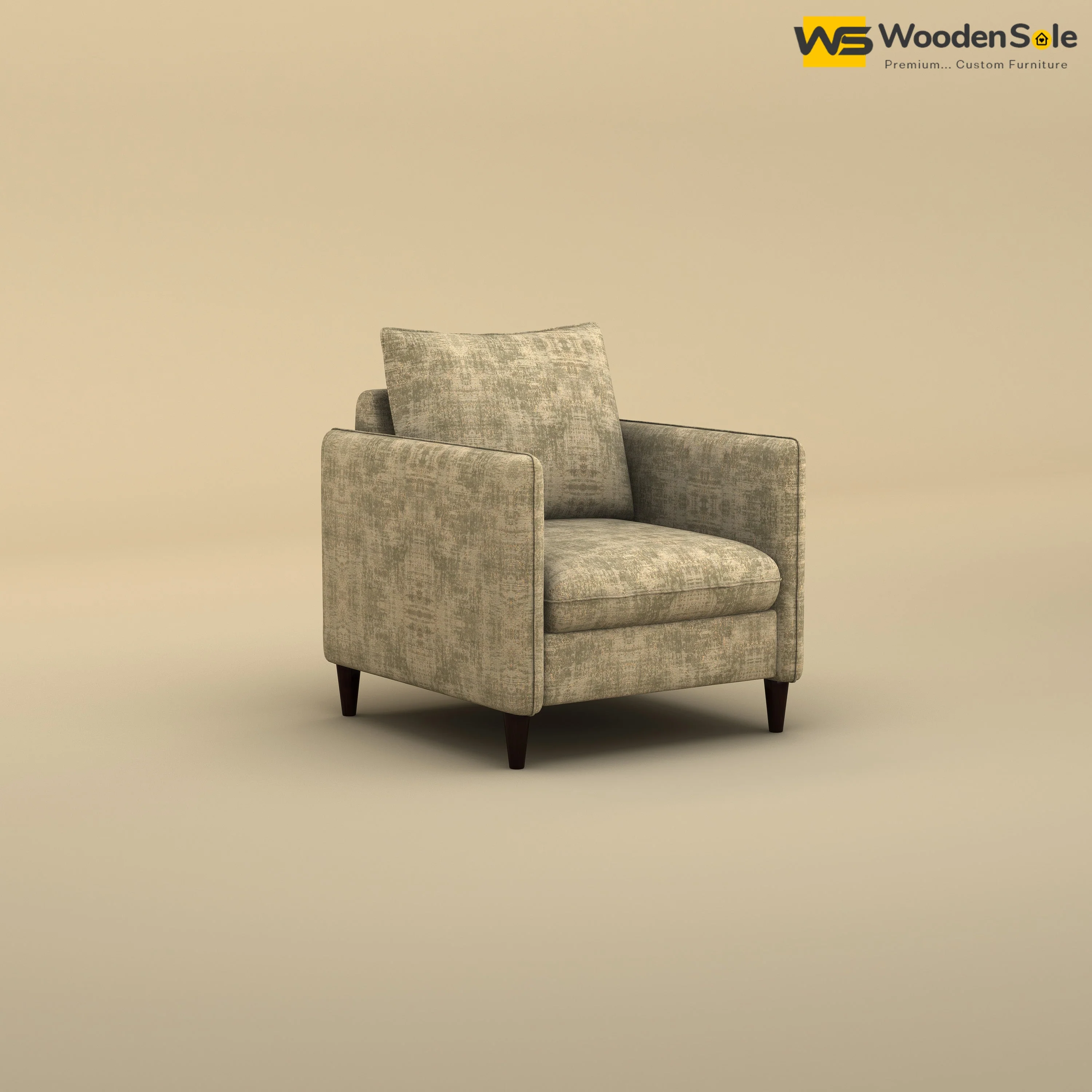 Citron 1 Seater Fabric Sofa (Cotton, Patchy Cream)