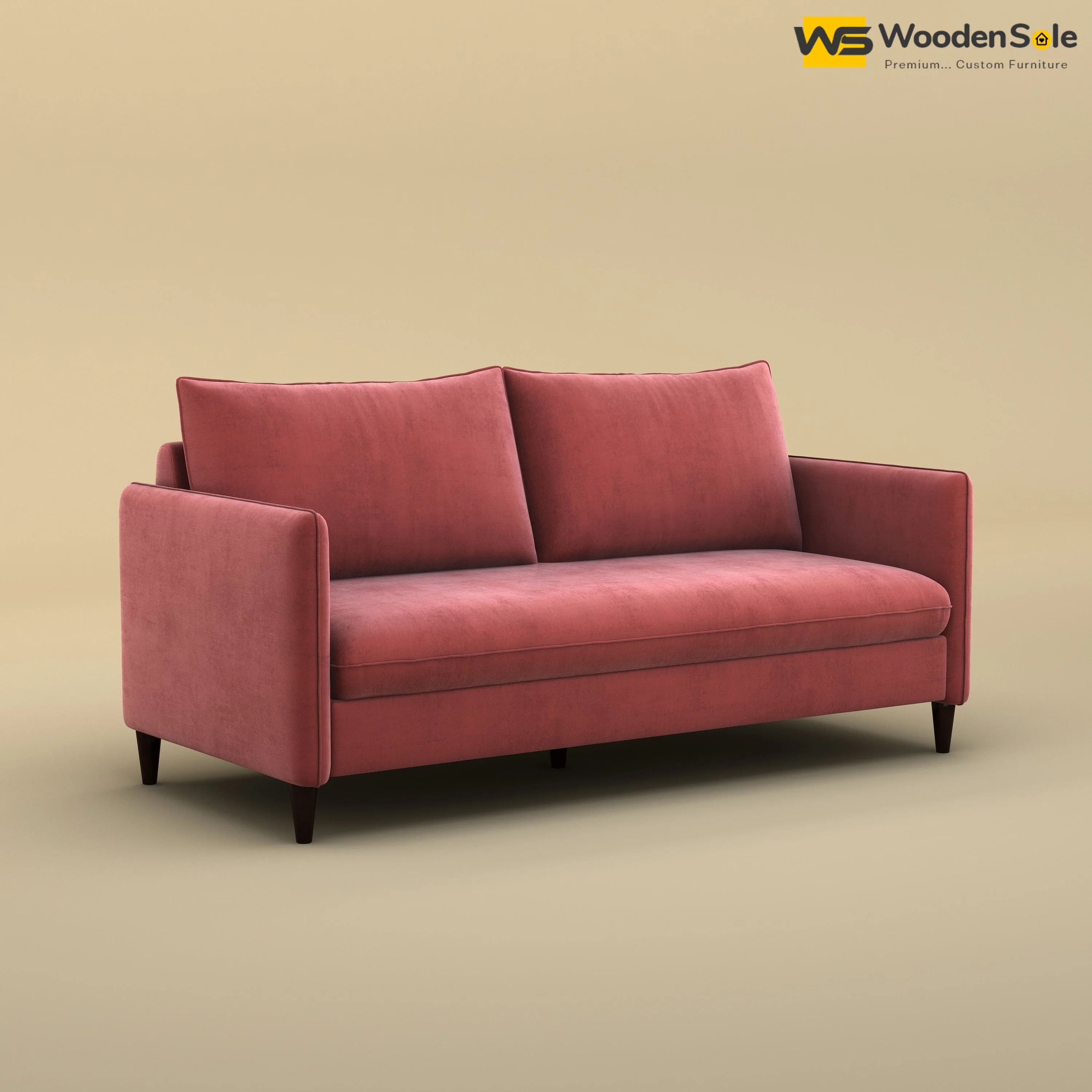 Citron 3 Seater Fabric Sofa (Velvet, Pink)