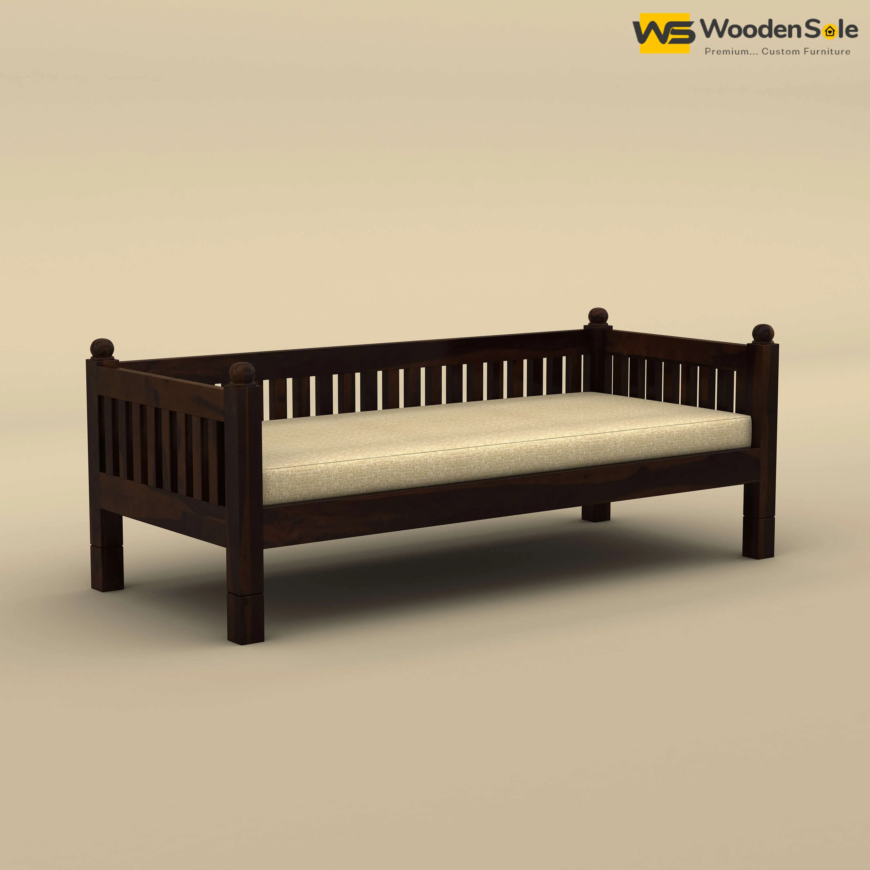 Dina Divan With Mattress (Walnut Finish)