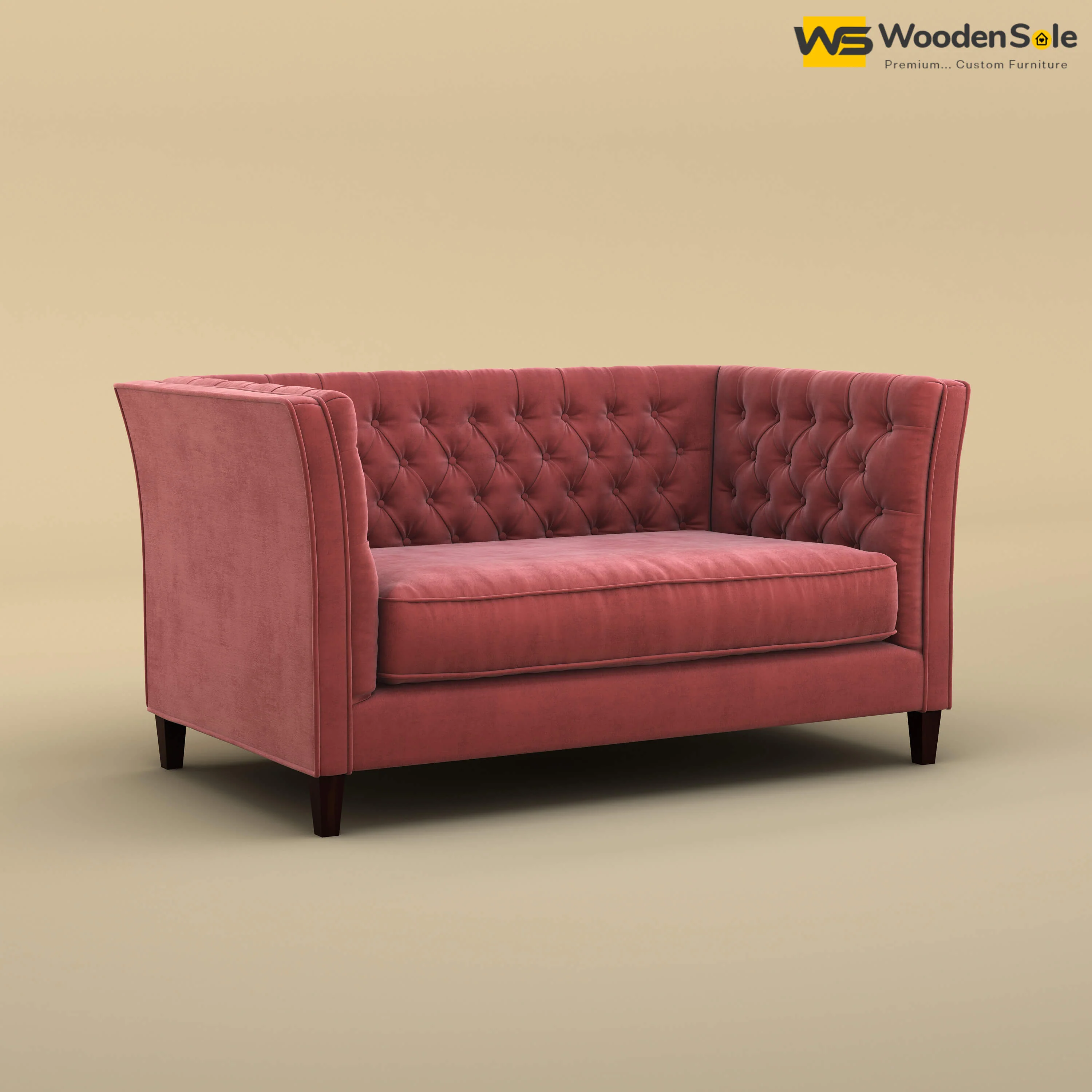 Divit Loveseat (Velvet, Pink)