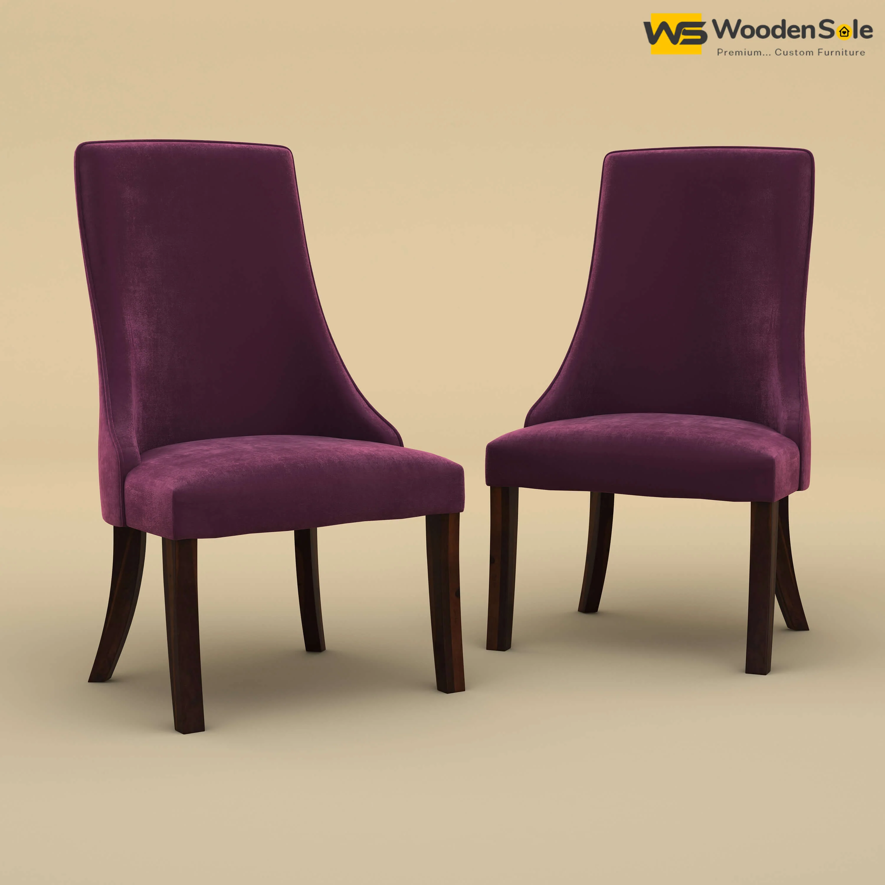 Dublin Dining Chairs - Set of 2 (Velvet, Dark Purple)