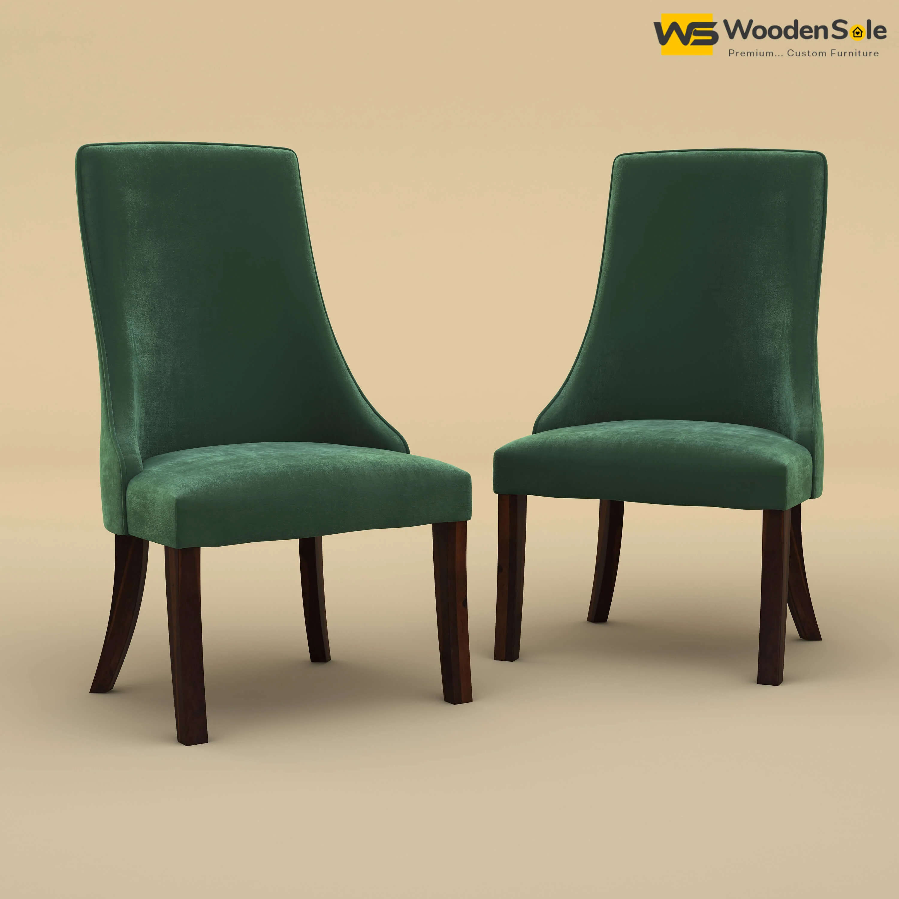 Dublin Dining Chairs - Set of 2 (Velvet, Forest Green)