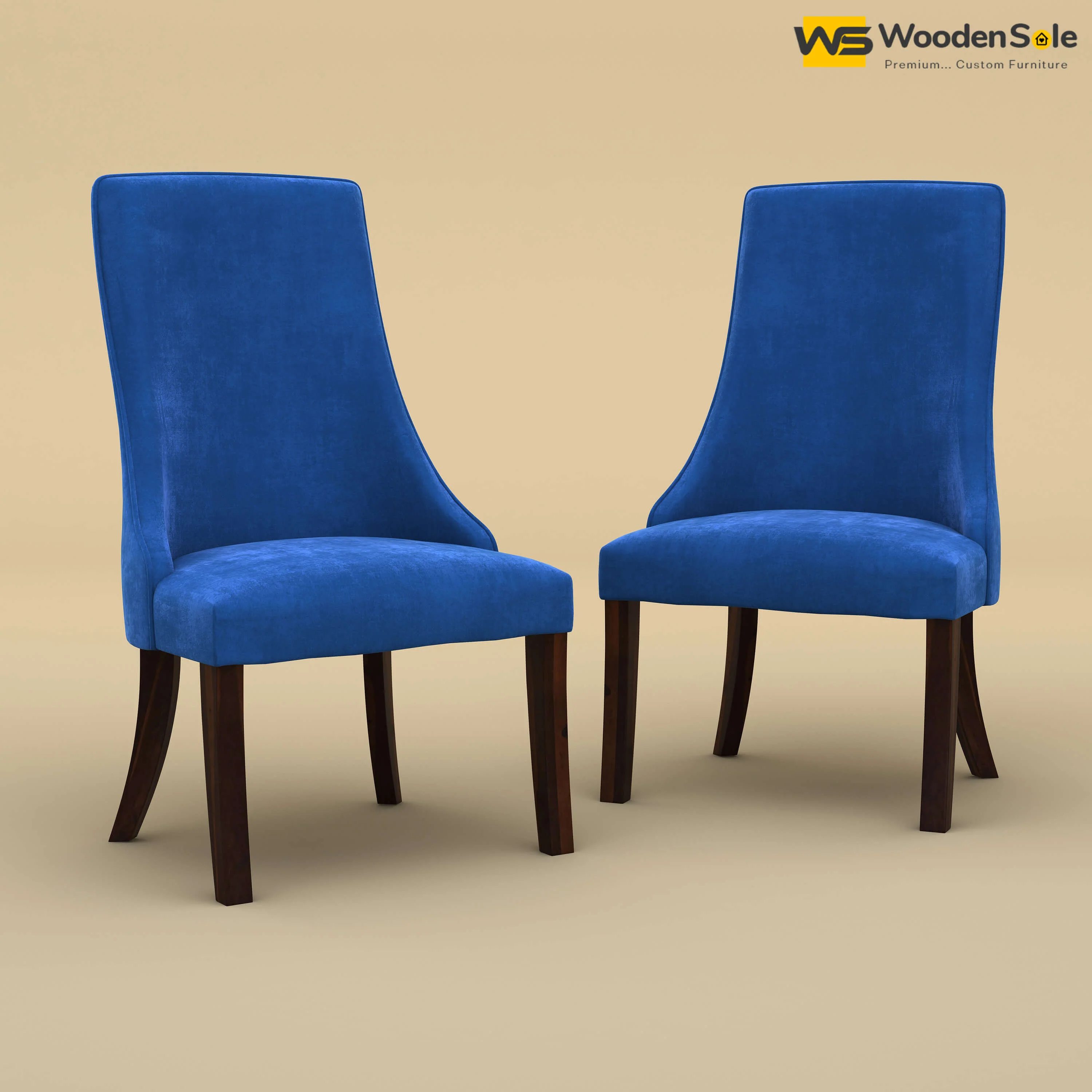 Dublin Dining Chairs - Set of 2 (Velvet, Royal Blue)