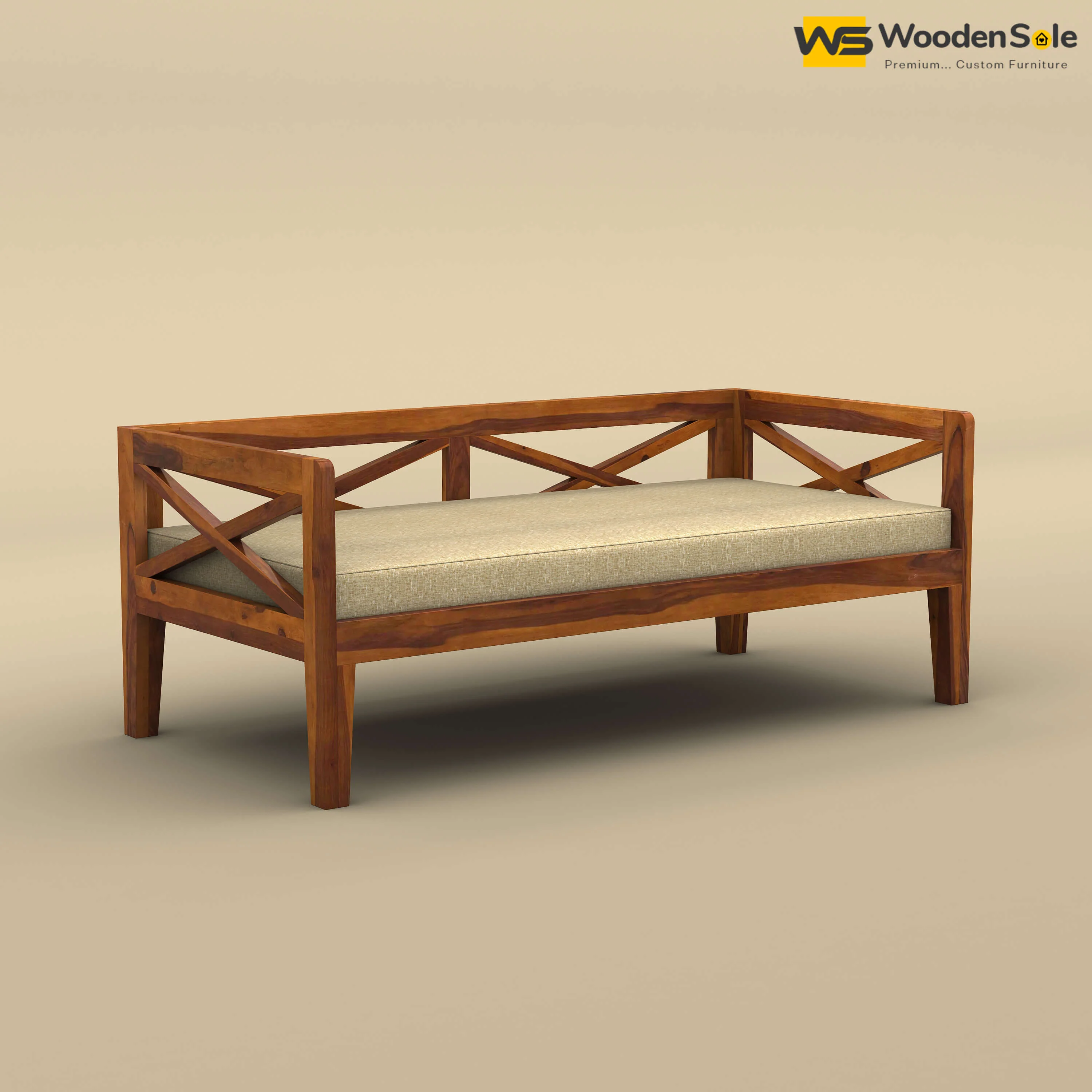 Edward Diwan Bed With Mattress (Honey Finish)