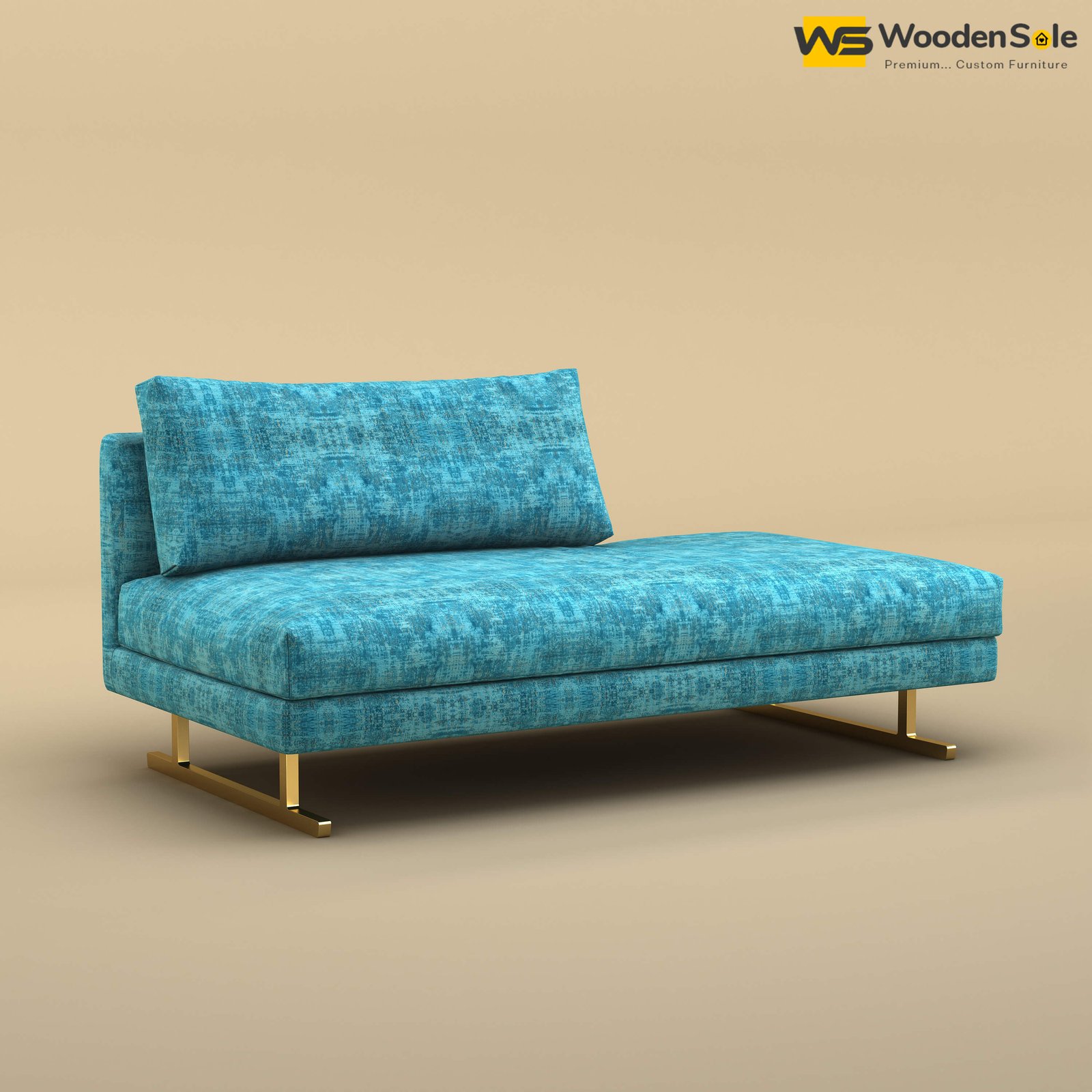 Elve Chaise Lounge (Cotton, Teal Blue)