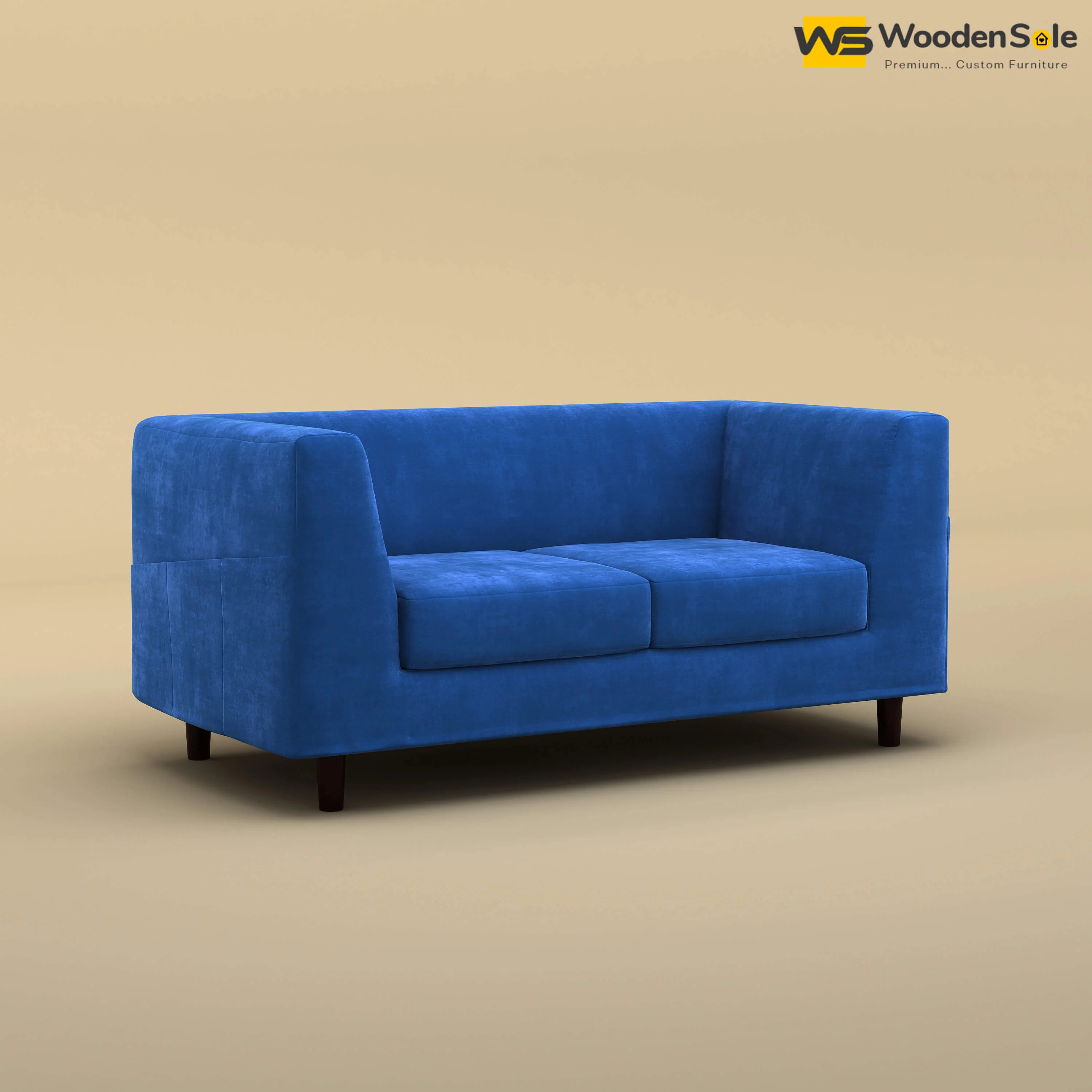 Hardik Loveseat (Velvet, Royal Blue)