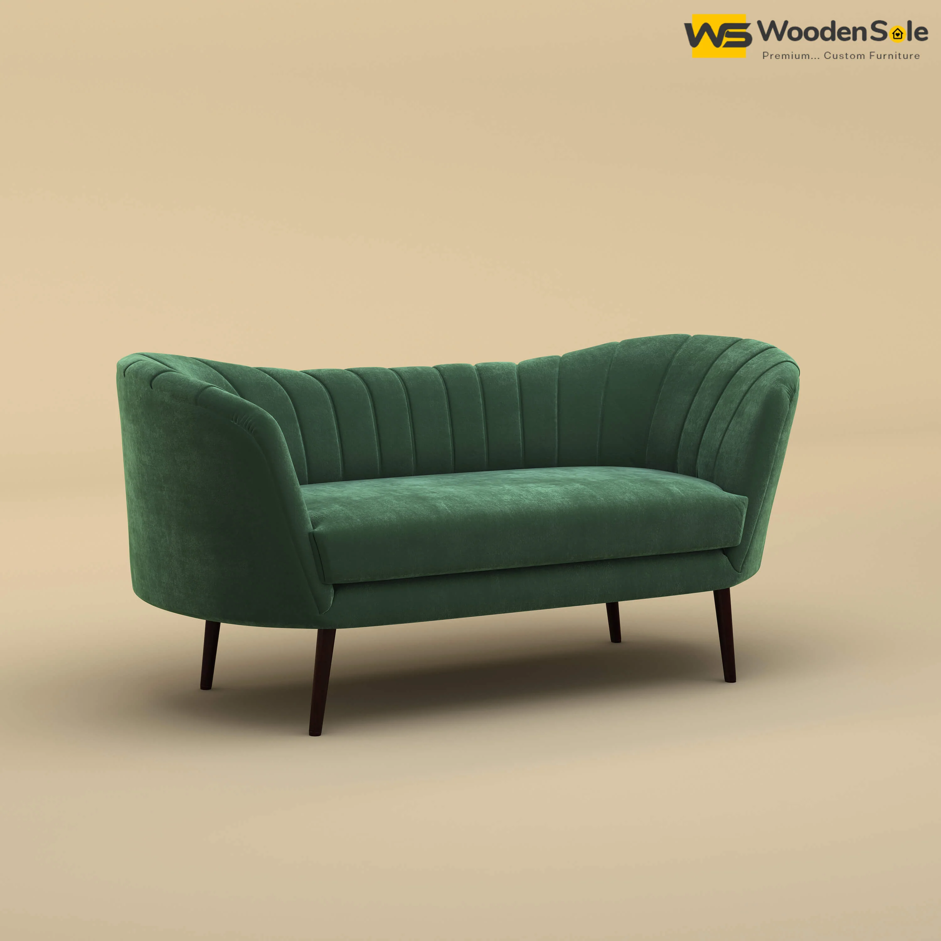 Kiara Chaise Lounge (Velvet, Forest Green)