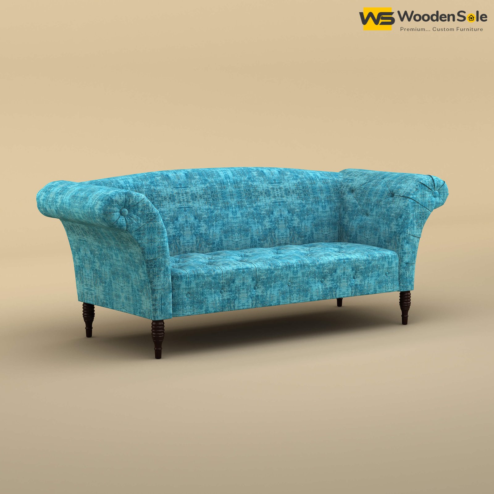 Leo Chaise Lounge (Cotton, Teal Blue)