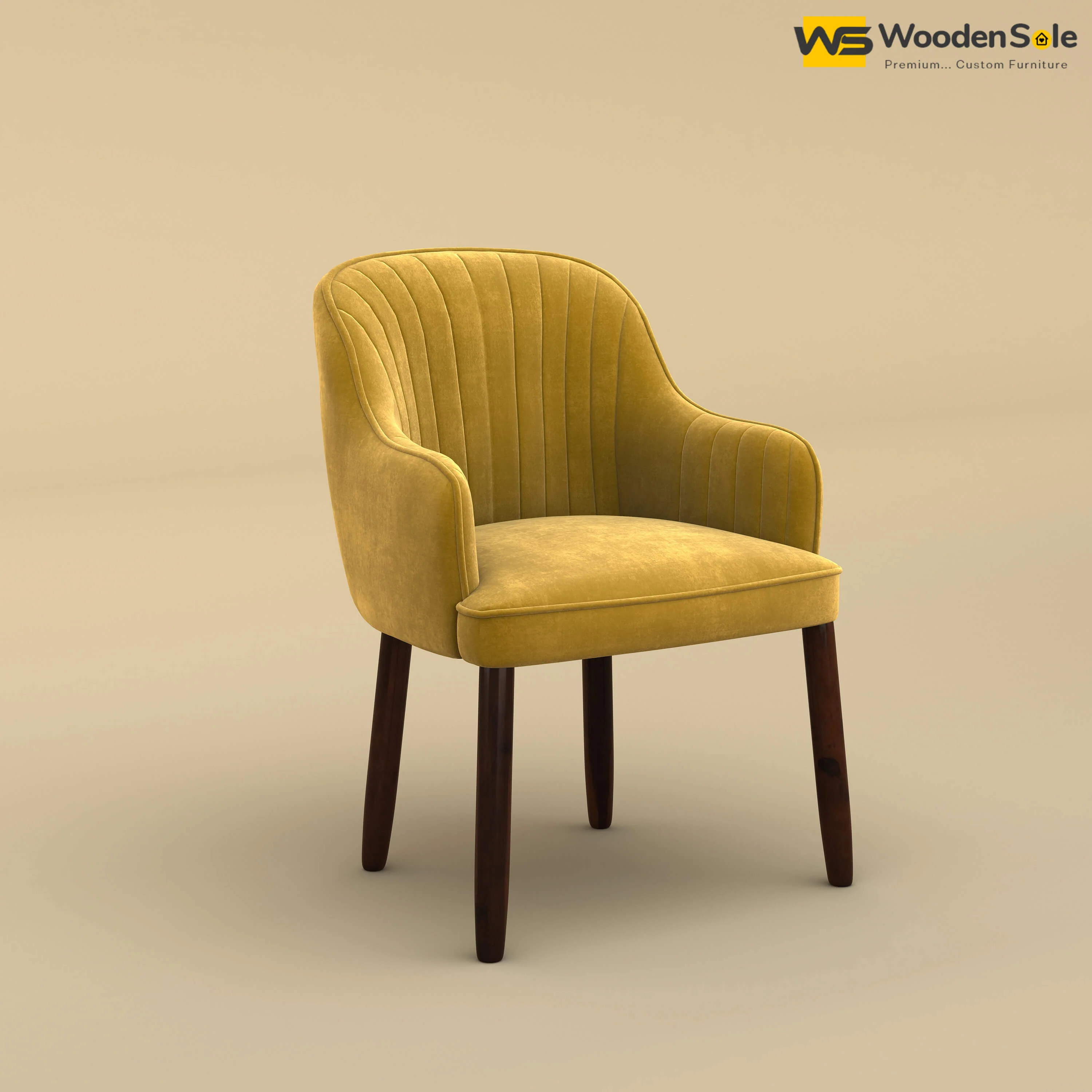 Madrid Dining Chair (Velvet, Mustard Yellow)