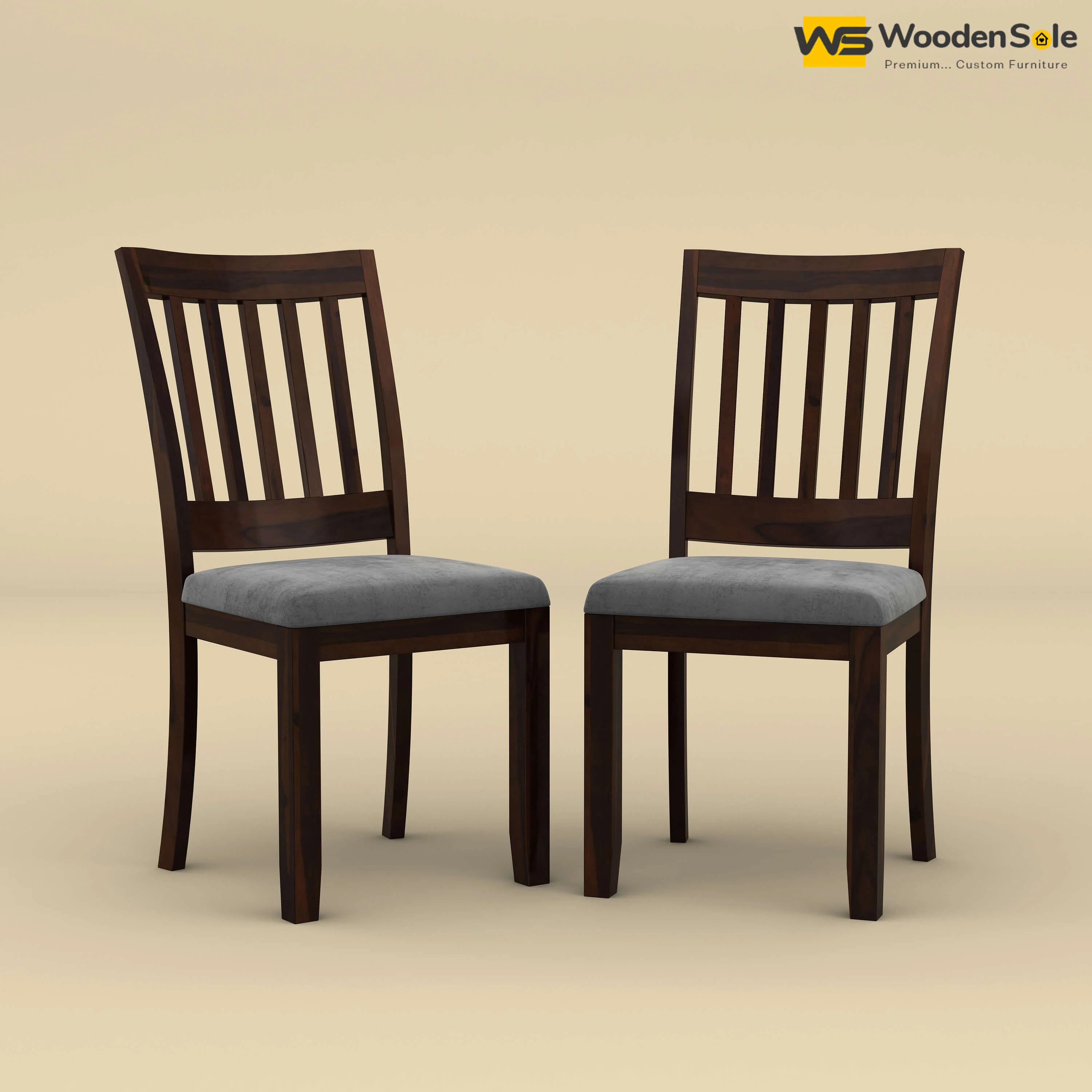 Martha Dining Chair Set of 2 (Walnut Finish)