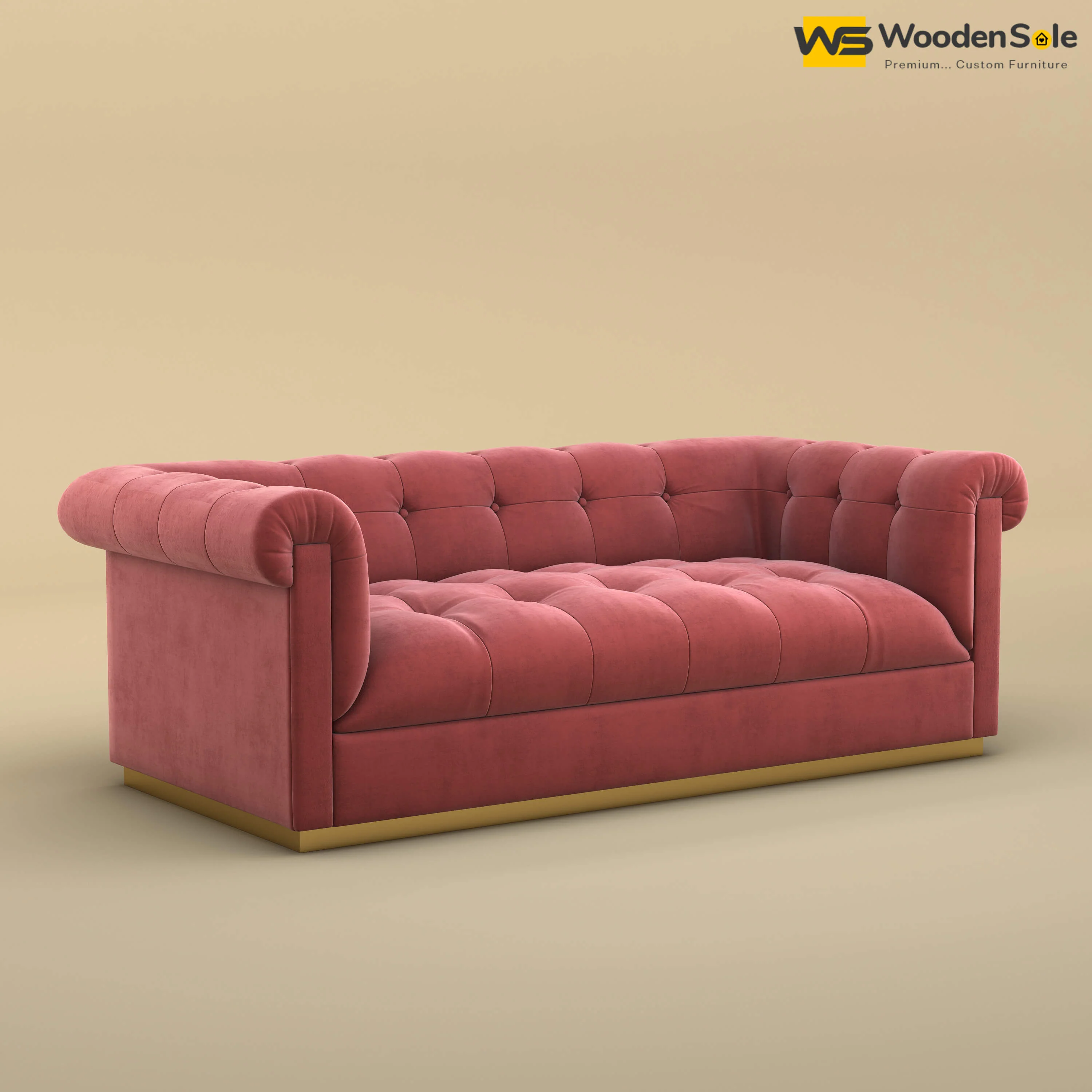 Morrison 3 Seater Fabric Sofa (Velvet, Pink)