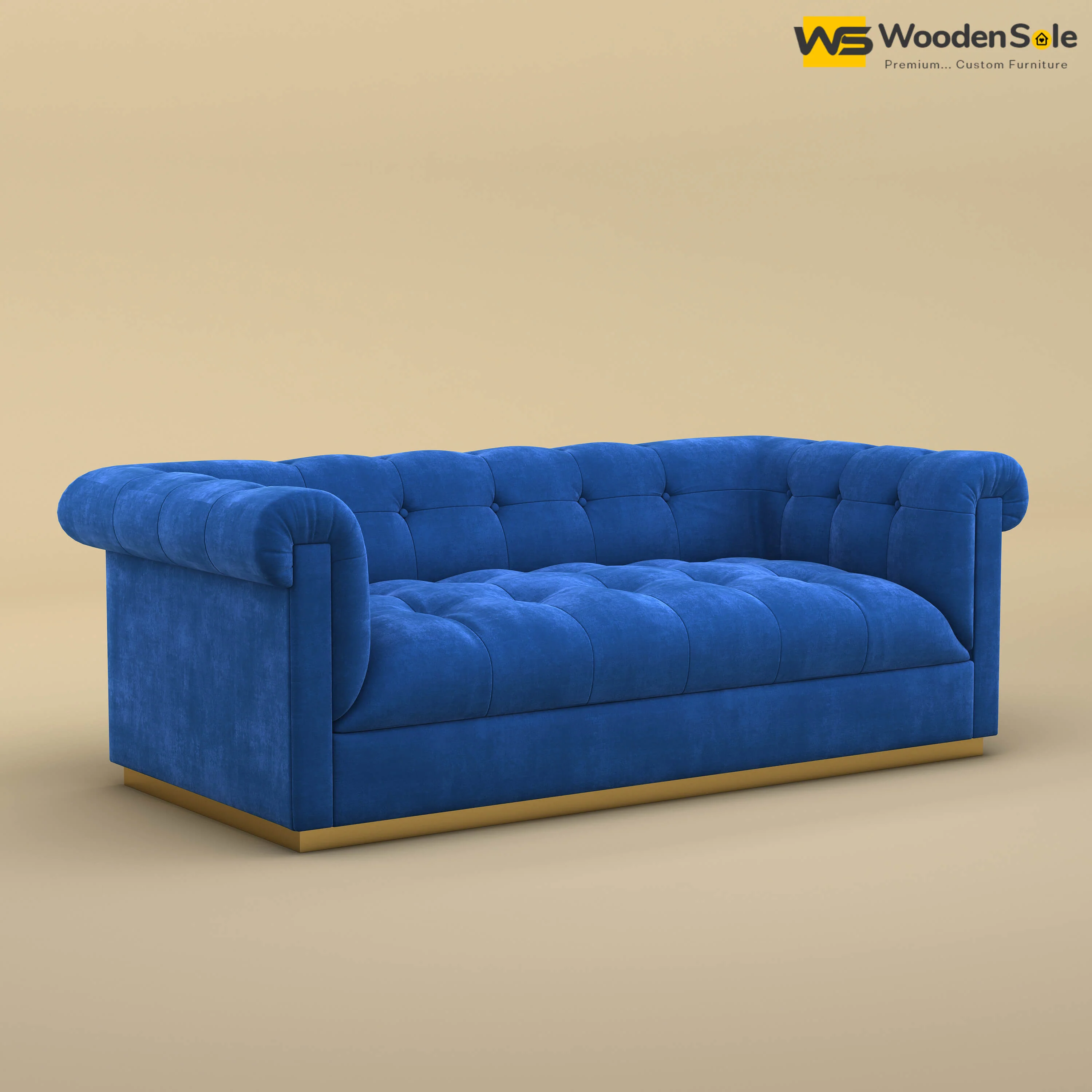 Morrison 3 Seater Fabric Sofa (Velvet, Royal Blue)