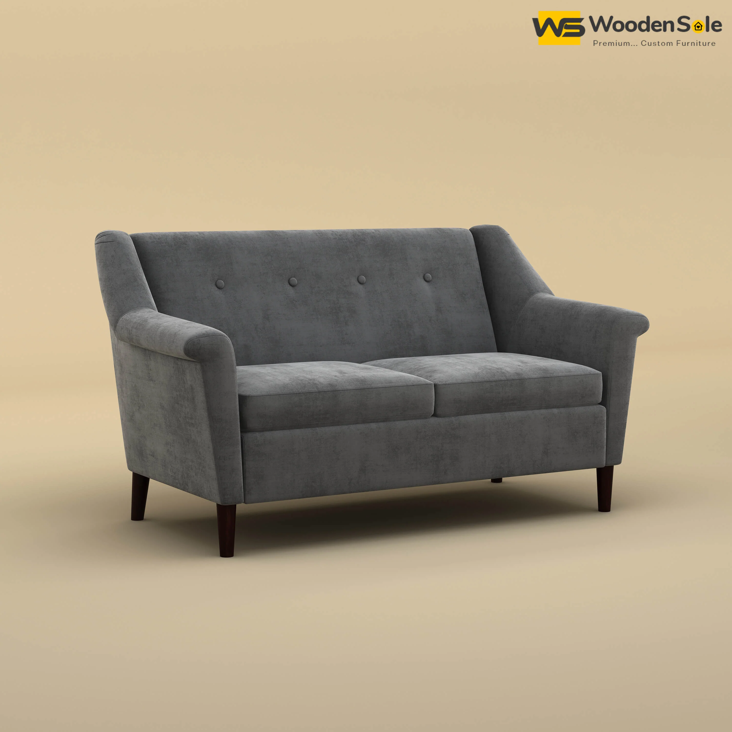 Ojas Loveseat (Velvet, Charcoal Gray)