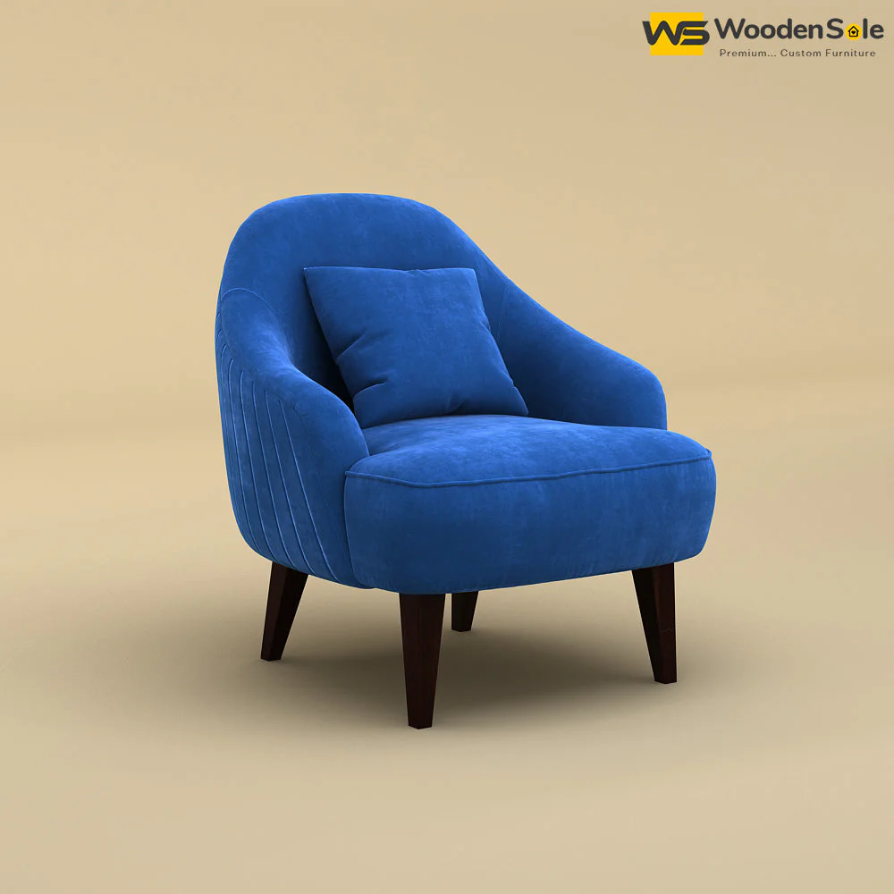 Opera Lounge Chair (Velvet, Royal Blue)